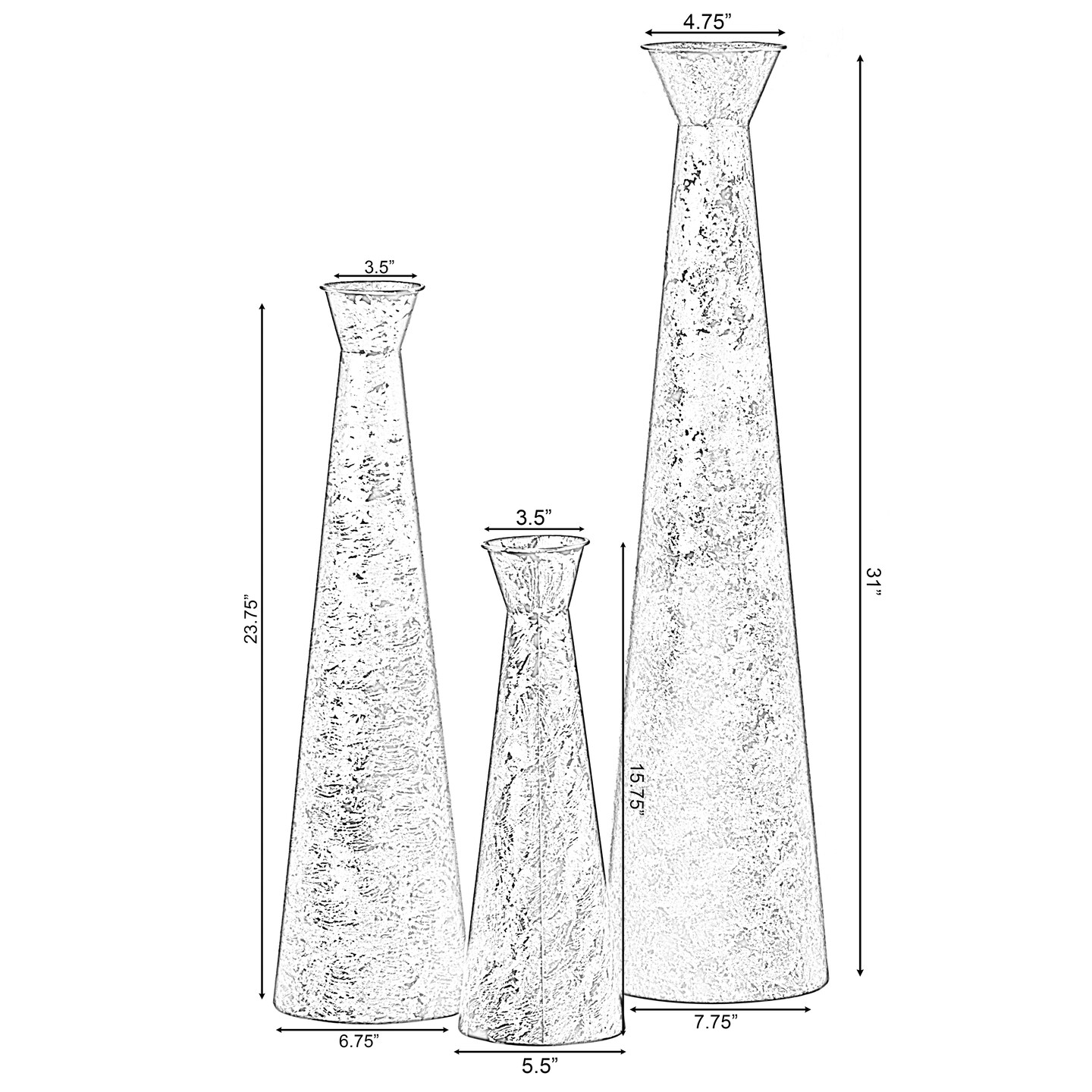 Brushed Paint Unique Straight Vase: Modern Metal Decorative Floor Vase - Flower Holder for Entryway, Living Room, or Dining Room - Perfect for Displaying Flowers or Plants - Stylish Home D&#xE9;cor Accent