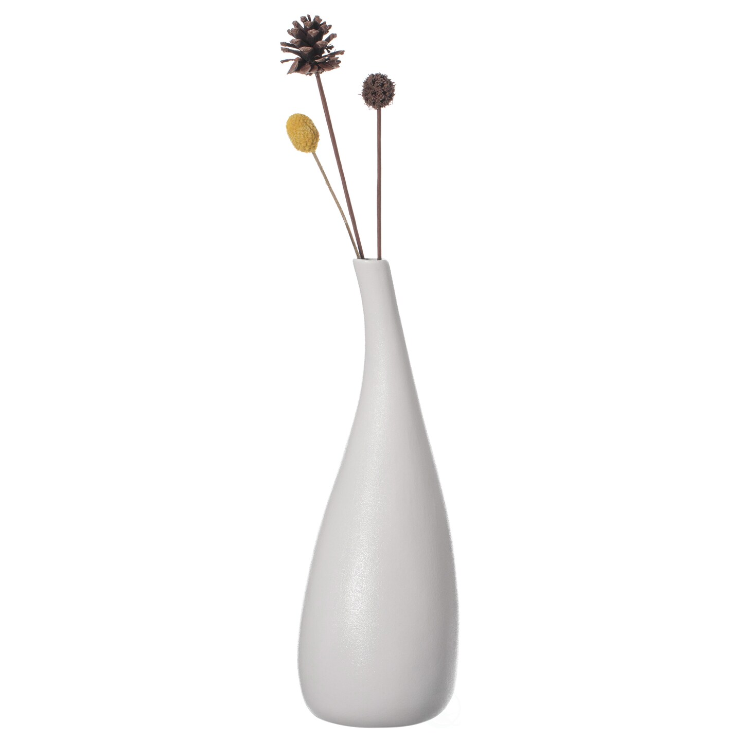 Uniquewise White Ceramic Water Drop Vase - Modern Teardrop Shape for Home Decor - Perfect for Floating Shelves TV Stands Desks Bookshelves Side Tables Countertops and Contemporary Spaces