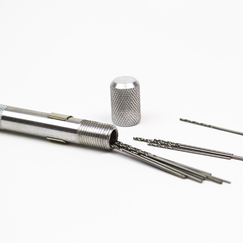 Excel Blades Mini Pin Vise with 12 Assorted Drills, Aluminum Handle, Self-Centering Chuck