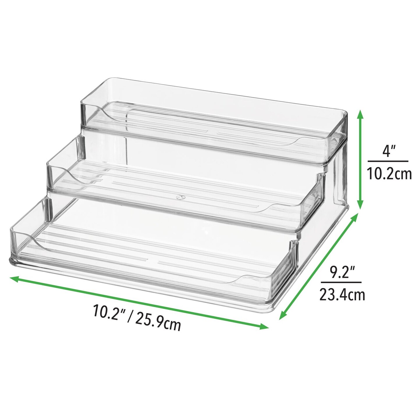 mDesign Plastic Kitchen 3-Tier Spice Rack, Food Storage Organizer