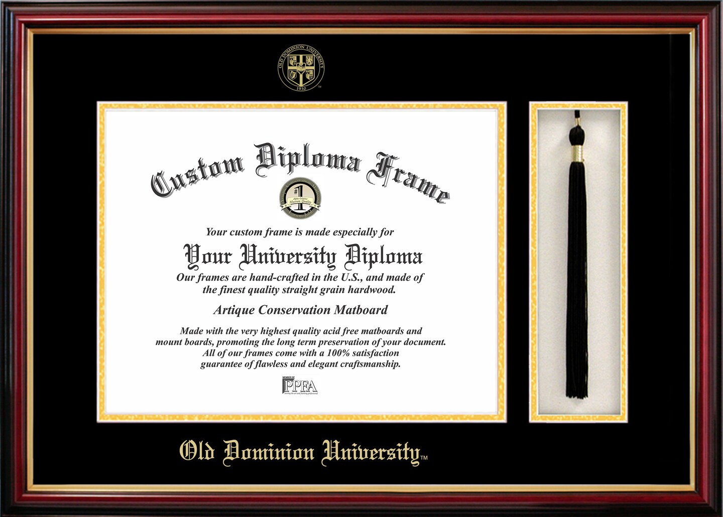 Old Dominion 14w x 11h Tassel Box and Diploma Frame