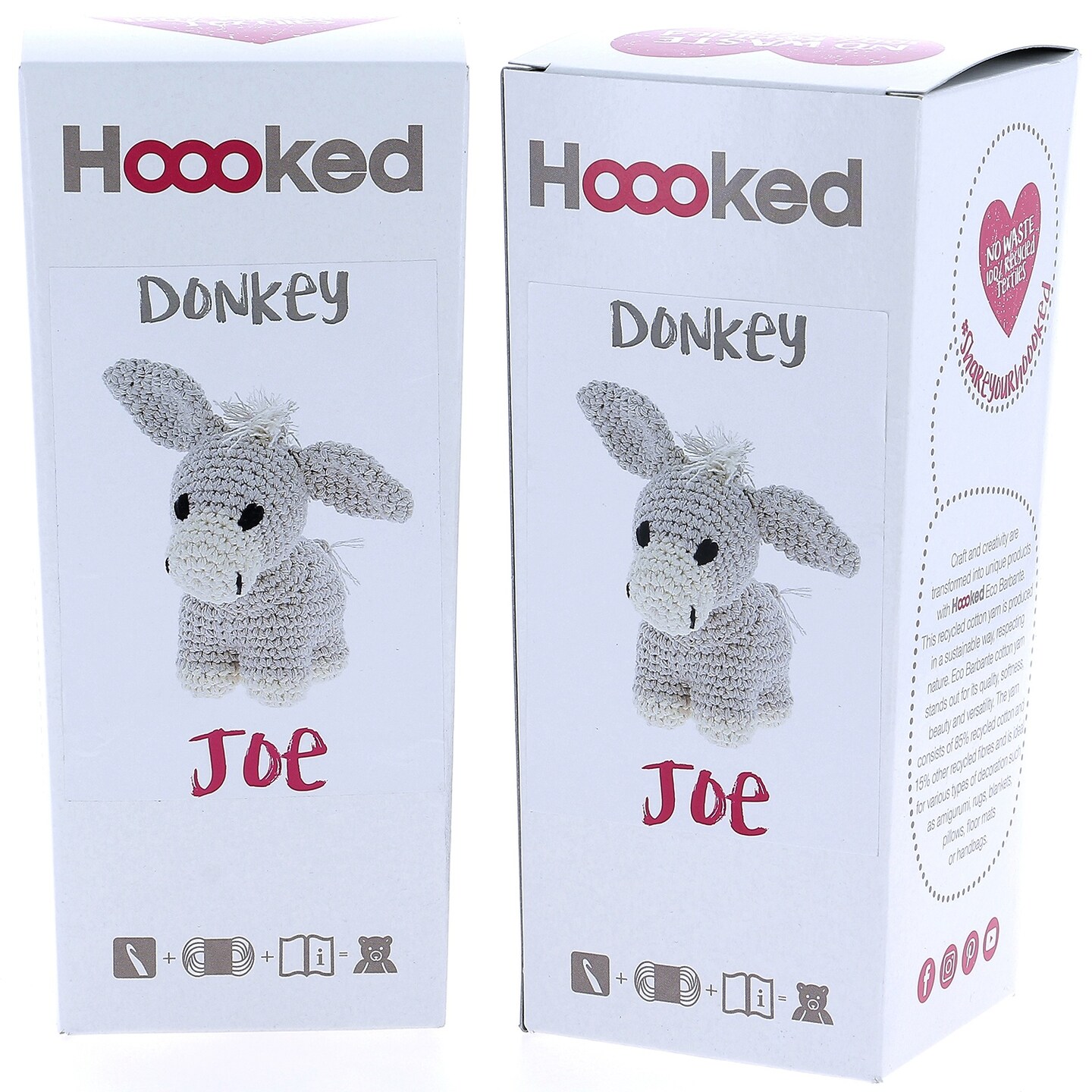 Multipack of 2 - Hoooked Donkey Joe Yarn Kit W/Eco Barbante Yarn-Taupe