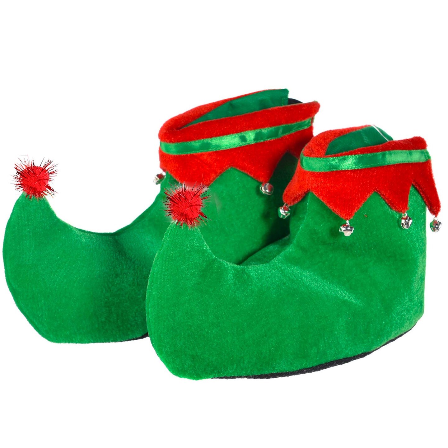 Red Green Elf Shoes - Red and Green Velvet Holiday Elf Feet Slippers ...