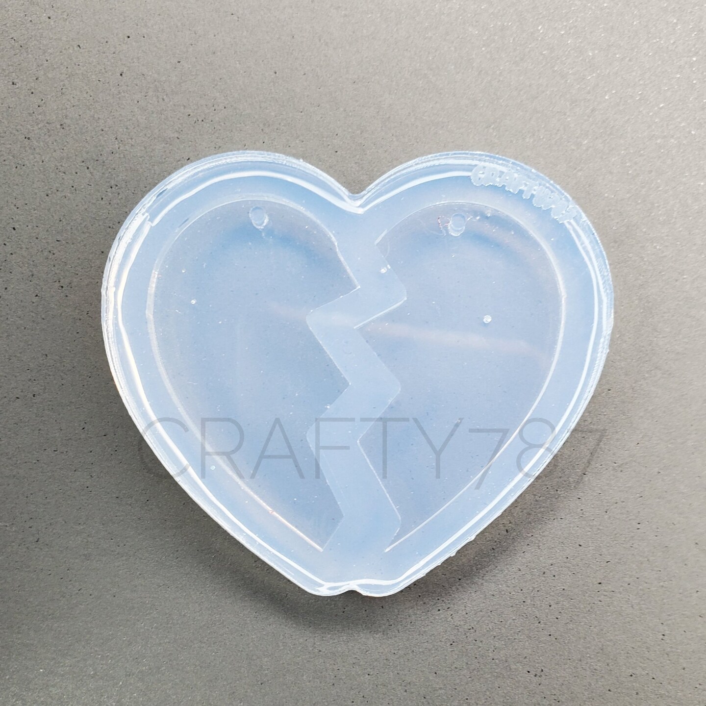 Plain Broken Heart Dangle Earring Silicone Mold (D2)
