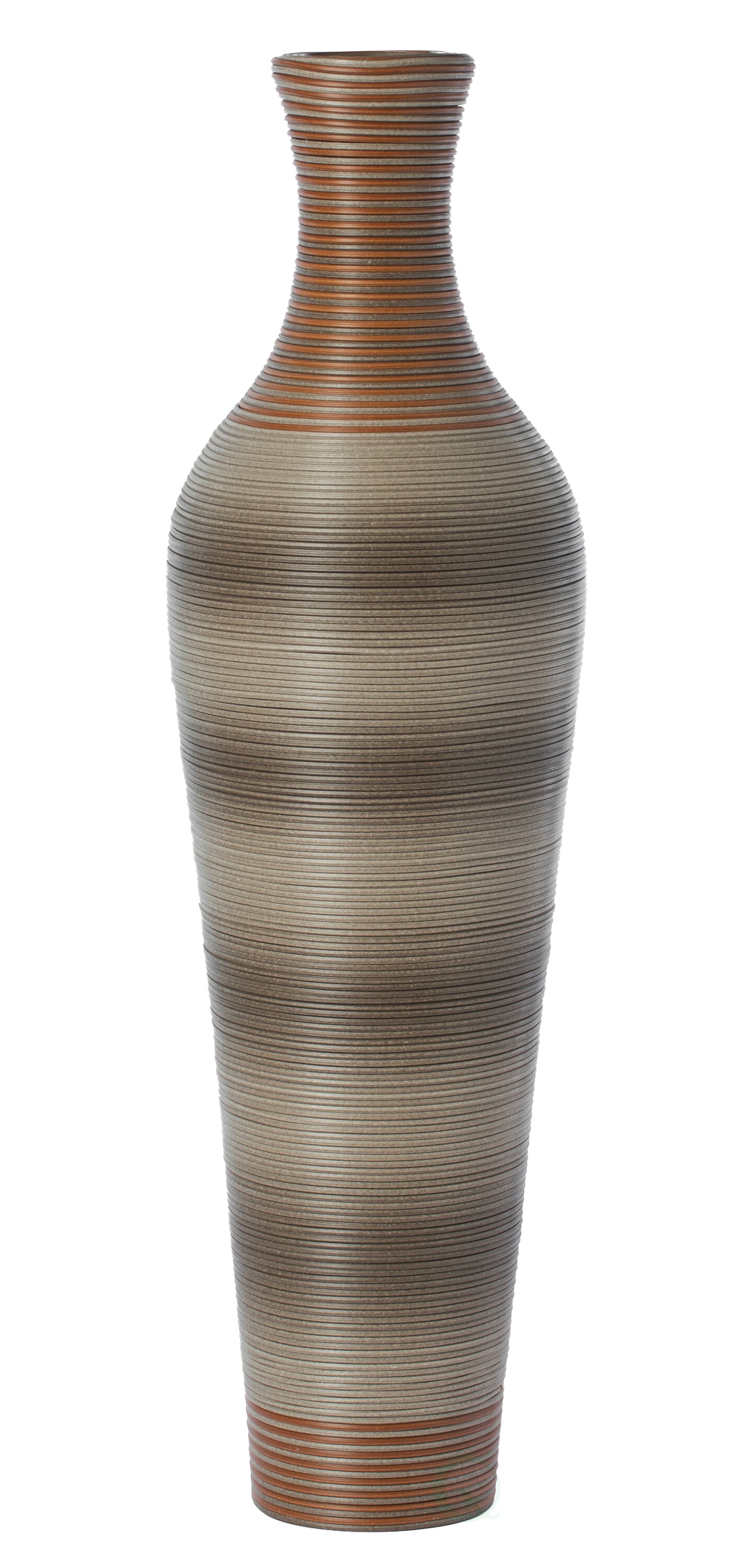 39-Inch-Tall Vase, Brown Decorative Floor Vase, Classic Neat Floor Vase Tall Freestanding Flower Holder, Artificial Rattan Vase, PVC Floor Vase, Flower Holder for Home Decor