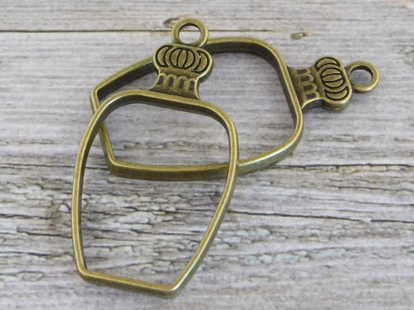 Open Back Bezel - Bezel Blanks - Pendant For Resin - Wire Wrapping Pendant - 4pcs - 42x22mm - (B348)