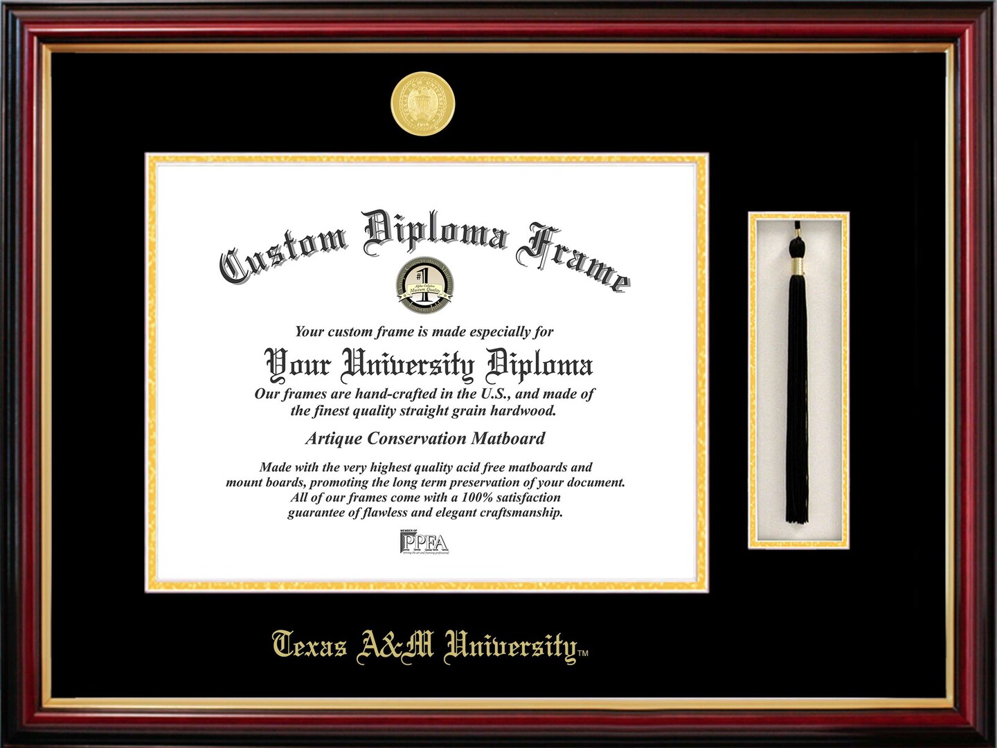 Texas A&M University 16w x 12.5h Tassel Box and Diploma Frame