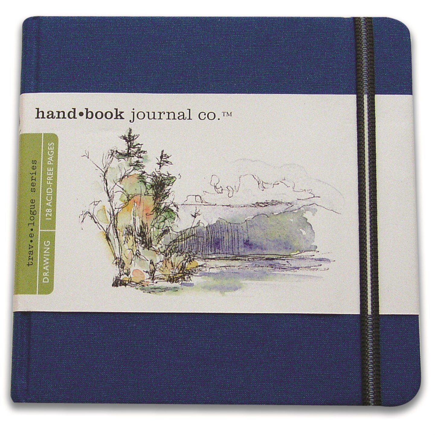 Handbook Journal Co. Artist Canvas Cover Travel Notebook for Drawing and Sketching Ultramarine Blue Square 5.5 x 5.5 Inches 130 GSM Paper