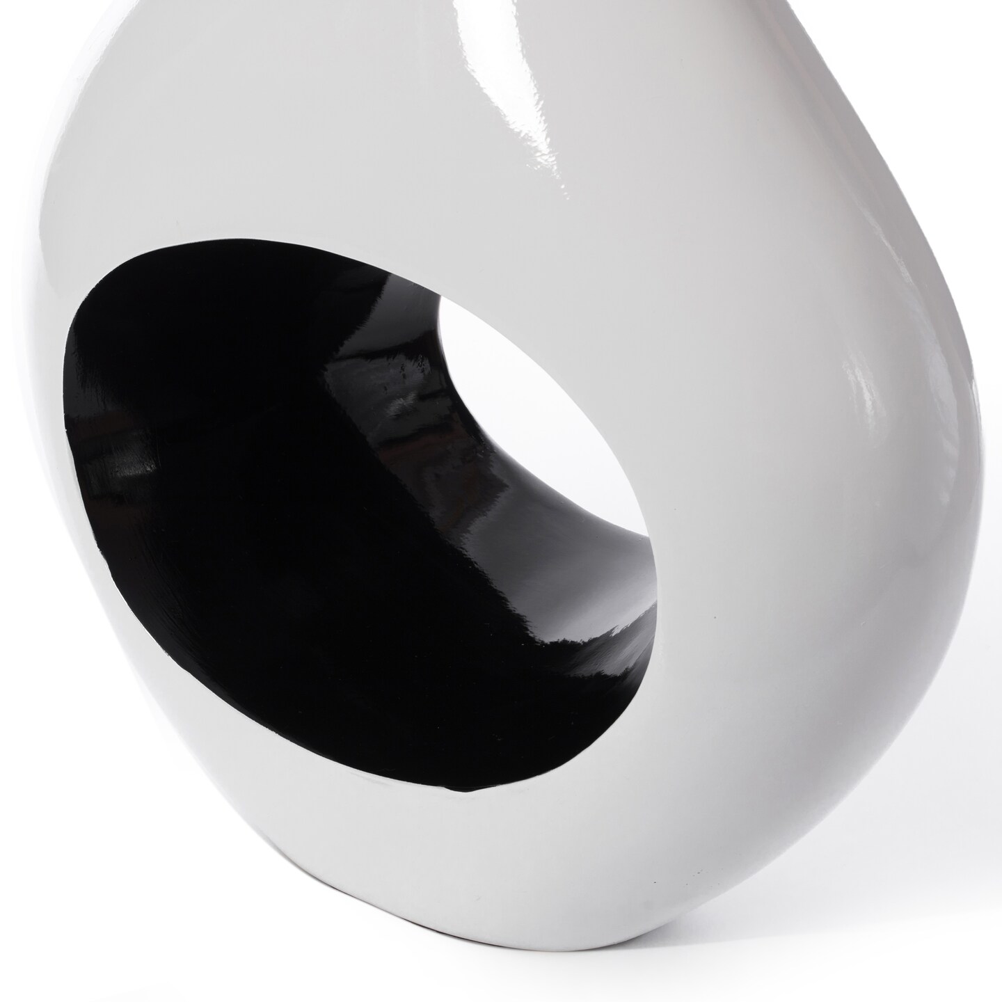 Tall Floor Vase, White Vase with Hole Inside Black 45 Inch Vase, Tall Vase for Home Décor, Interior Decoration, Modern Floor Vase, Tall Vases for Floor