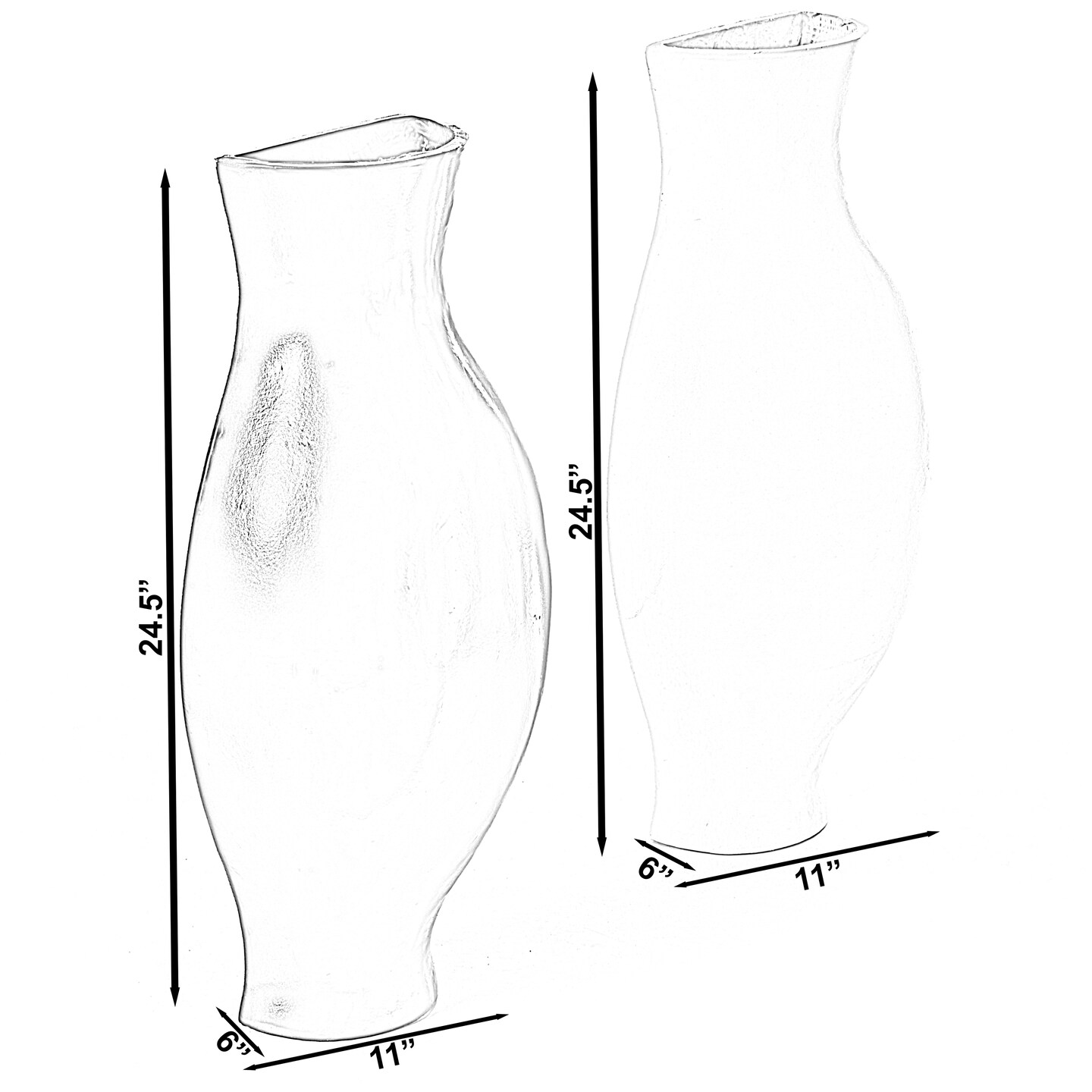 Tall Narrow Vase, Sleek Split Vase, Modern Floor Vase, Decorative Gift, Vase for Interior Design, 24.5 Inch Vase for Wedding Dinner Table Party Living Room Office Bedroom