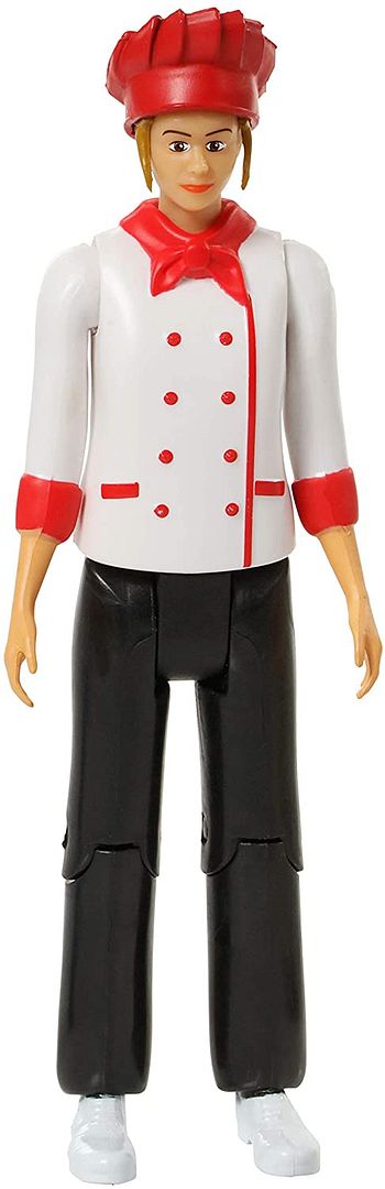 Beverly Hills Doll Collection Sweet Li&#x2019;l Family Chef Dollhouse Play Figure - Chef Action Figure for Doll House, Community Helpers Little People Figures Pretend Play for Kids and Toddlers