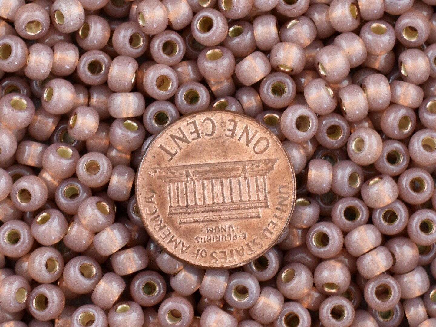 20G Rose Bronze S/L Alabaster Miyuki 6/0 Seed Beads - 6-645