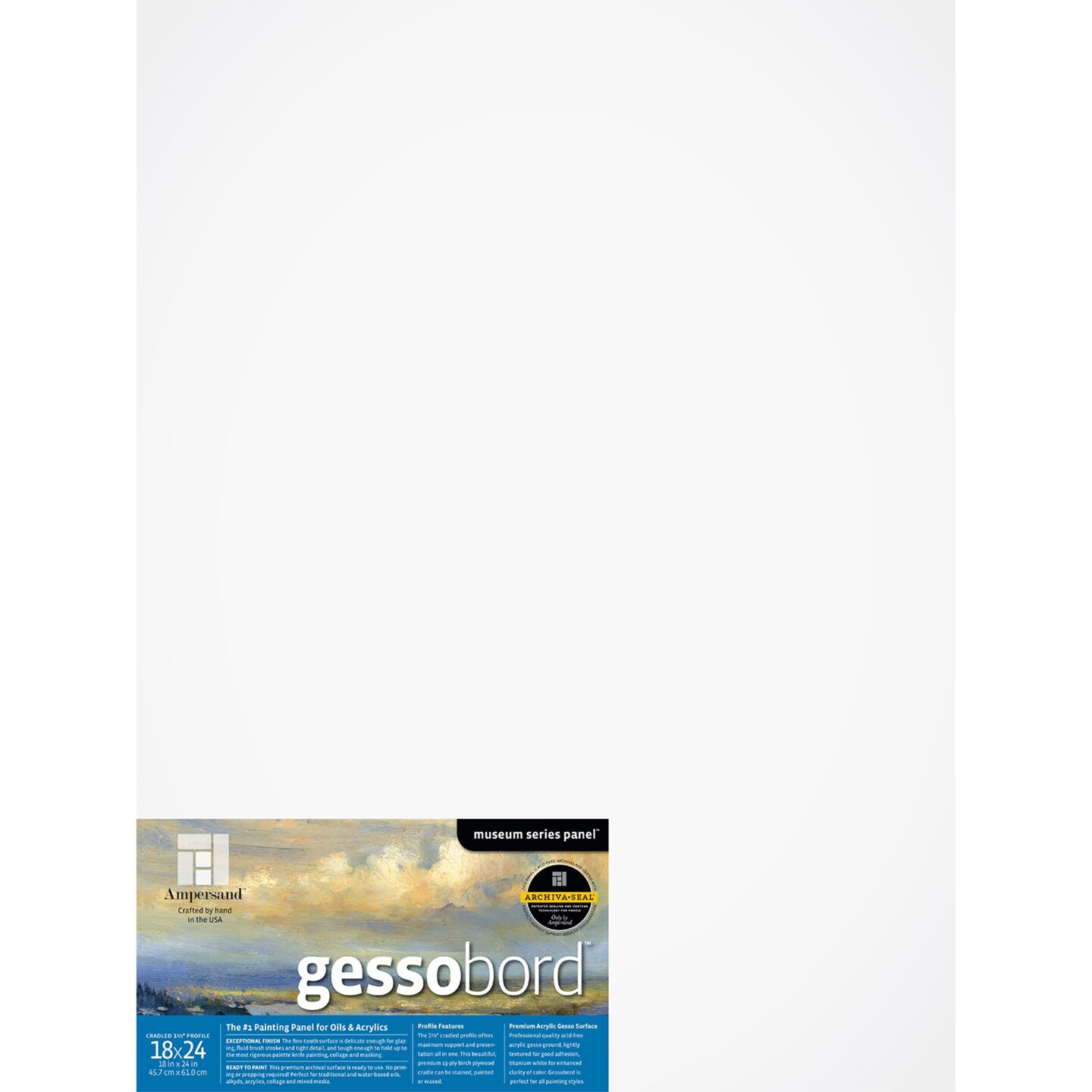 Ampersand Art Supply Gesso Wood Painting Panel Museum Series Gessobord