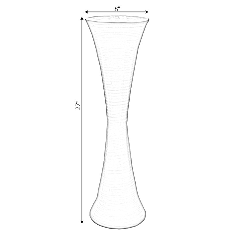 Decorative Modern Bamboo Display Floor Vase Hourglass Shape, 27 Inch