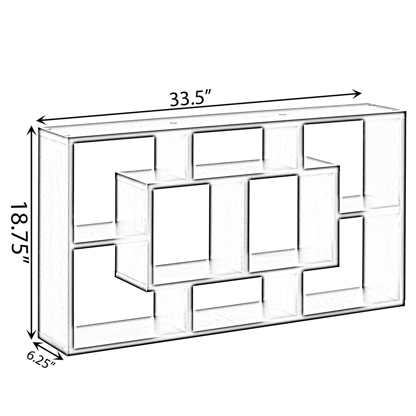 Modern 8 Tier Bookcase Wall Mount and Freestanding Storage Shelves For Decoration Display