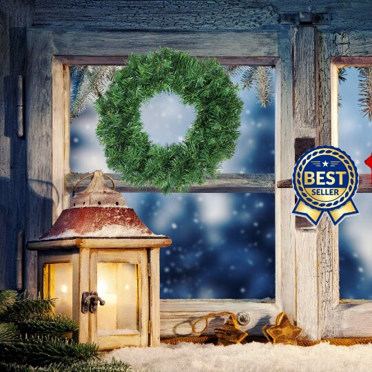 14" Artificial Christmas Wreath - Festive Holiday Decor for Your Home