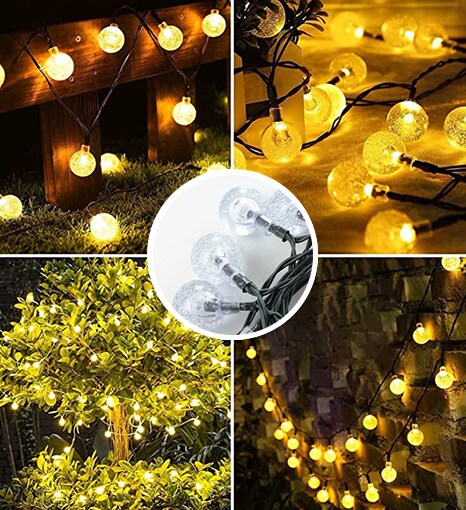 Perfect Holiday 30 LED Solar Bulb String Lights