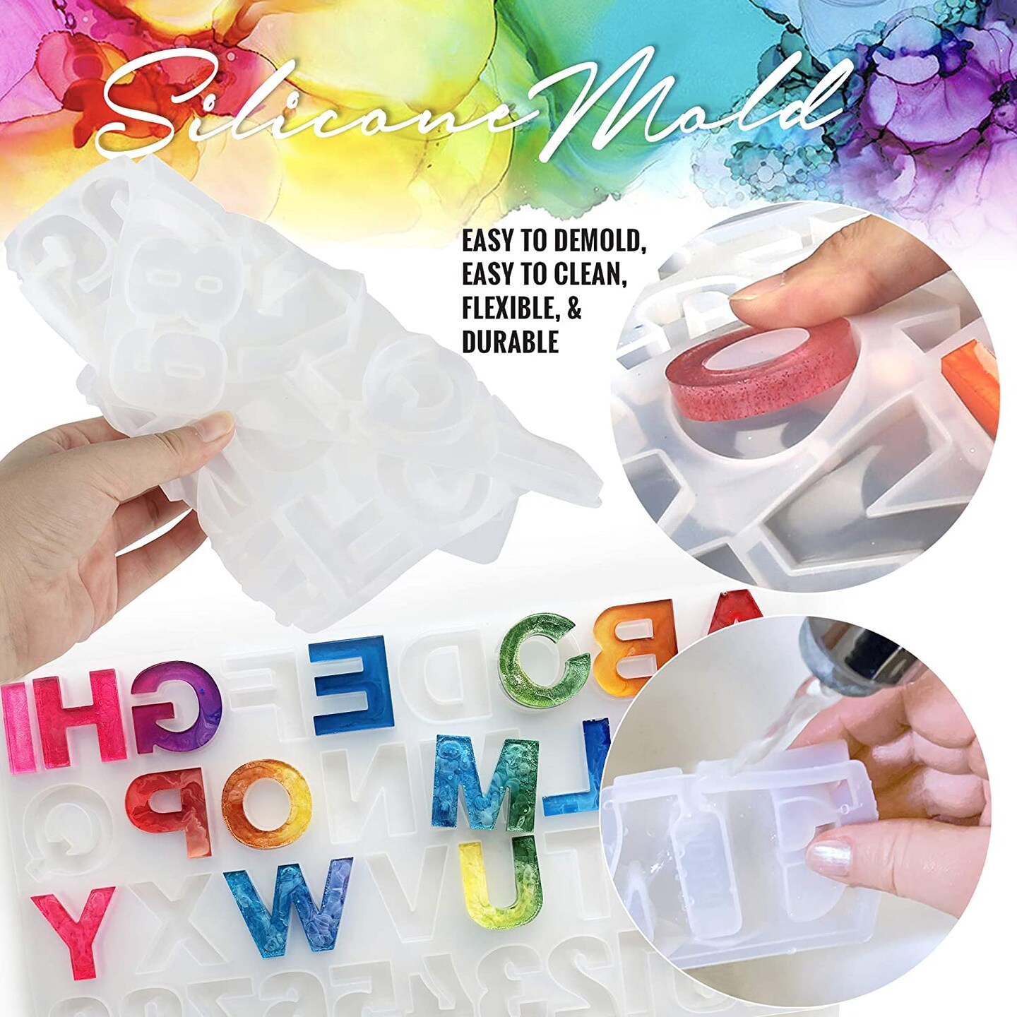 Pixiss Resin Mold Family, Love, Home Silicone Molds with 3pcs Epoxy Resin Molds