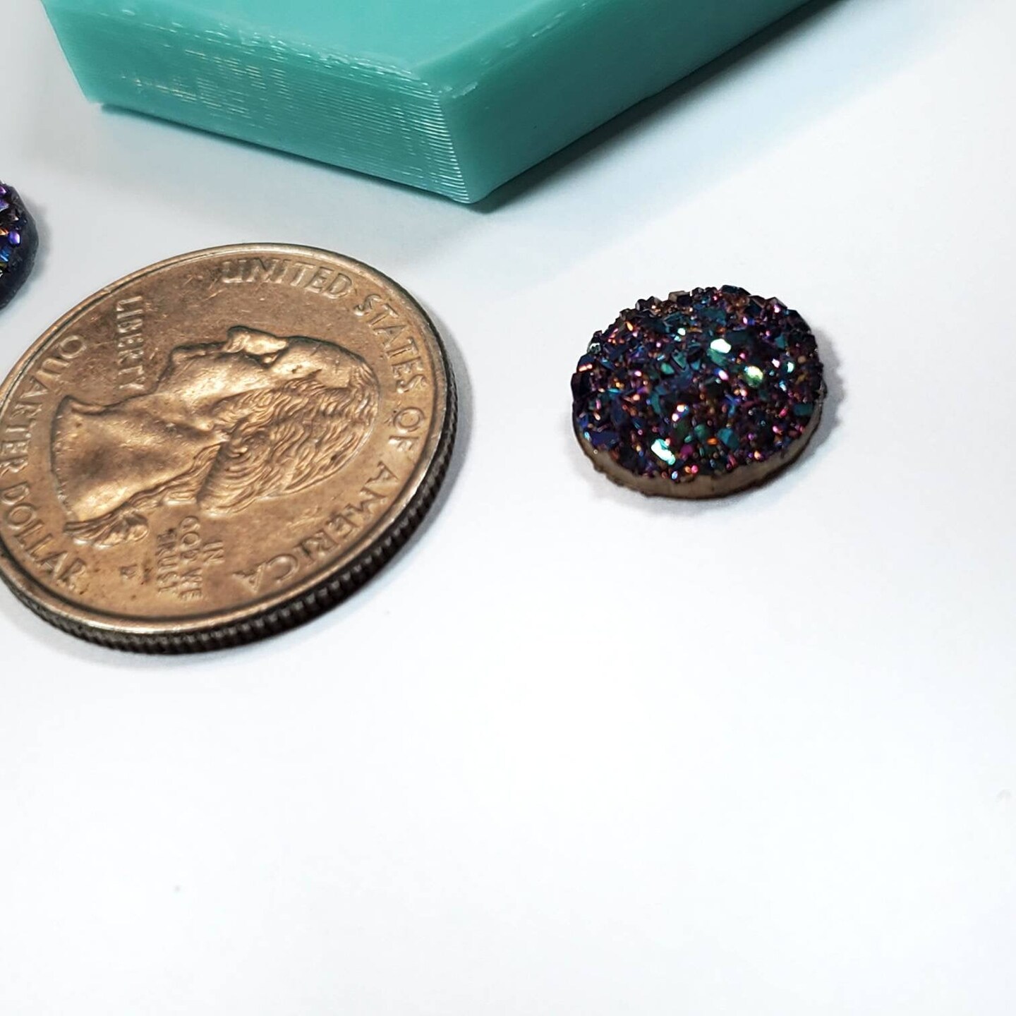 Circle Druzy Less Chunky 12mm Cabochon Silicone Mold 2 Pairs(B4)