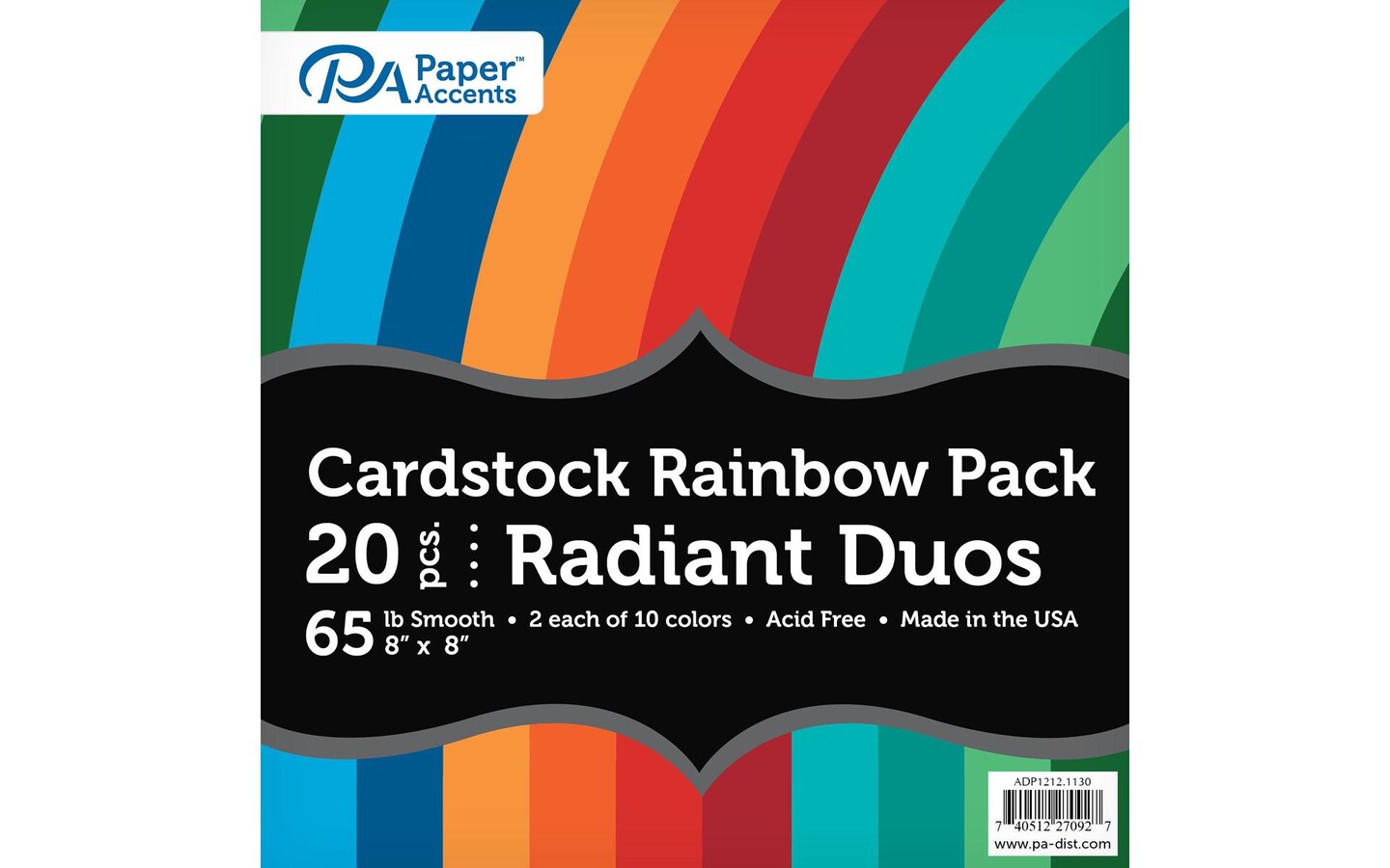 Variety Pk 8x8 20pc 65lb Rainbow Cdstk RadiantDuo