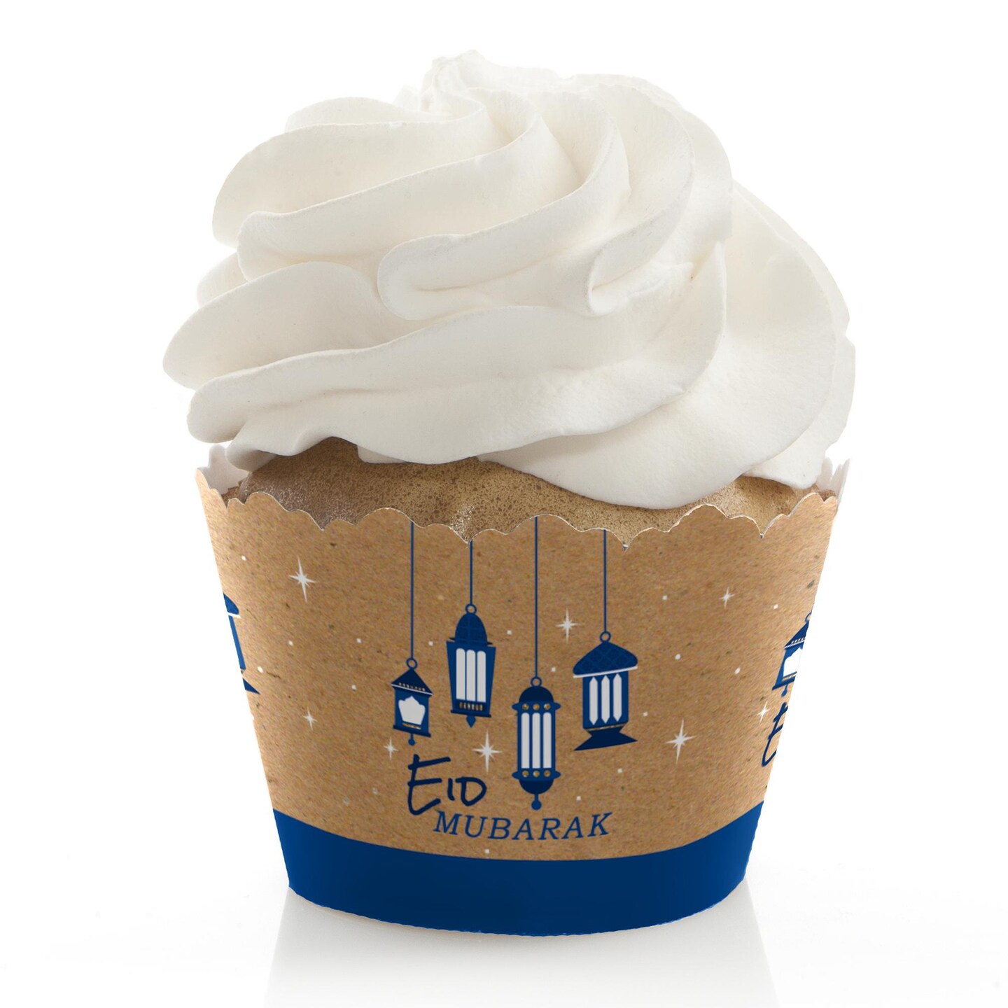 Big Dot of Happiness Eid Mubarak Decorations - Ramadan Party Cupcake Wrappers - Set of 12