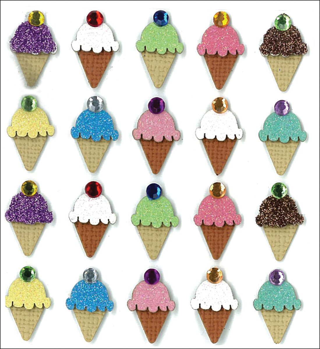 Jolee&#x27;s Cabochon Dimensional Repeat Stickers-Ice Cream