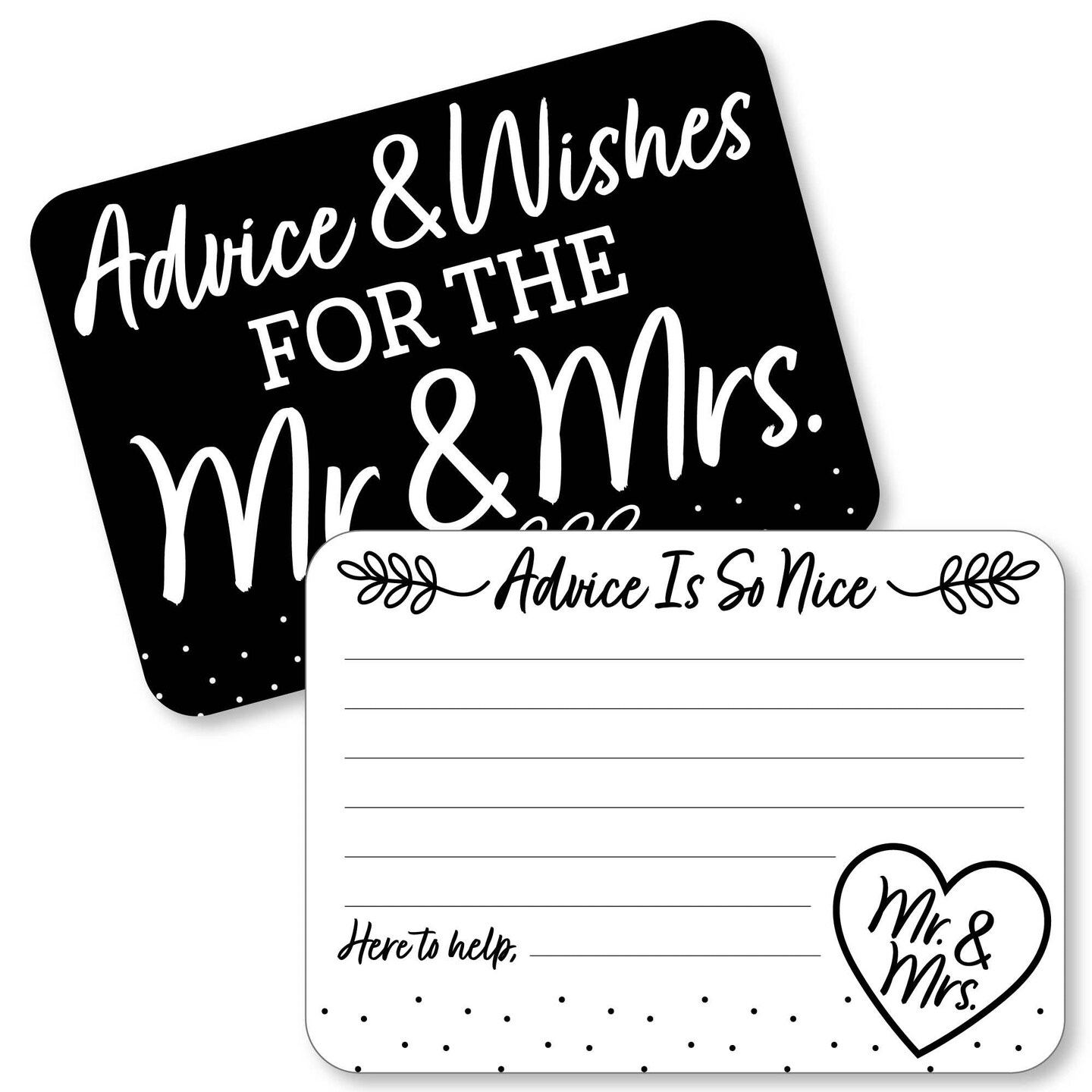 Big Dot Of Happiness Mr. And Mrs. - Black And White Wedding Or