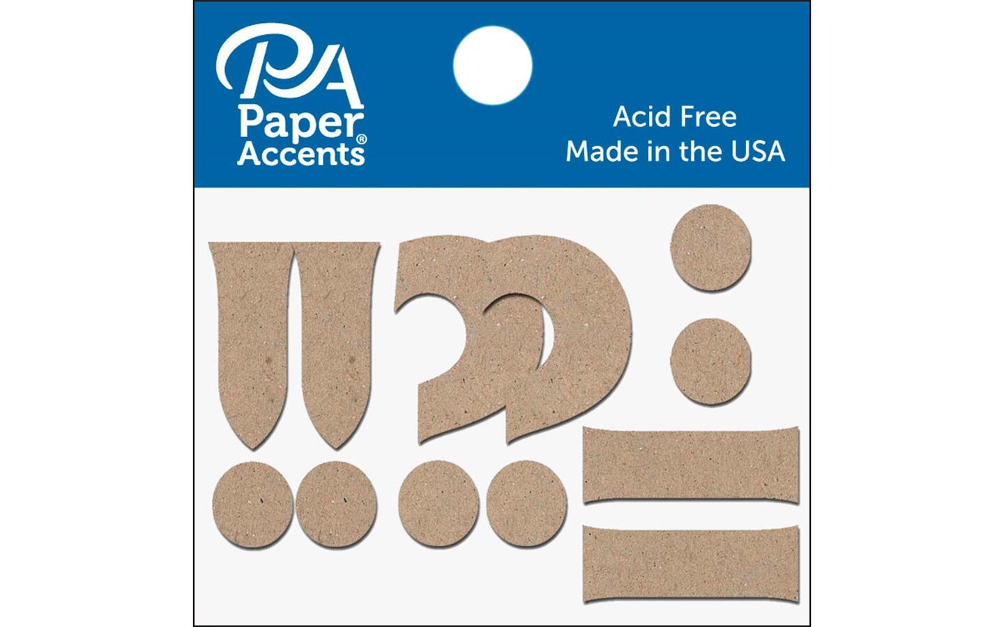 Chipboard Punctuation 2&#x22; 2ea !?-. Natural