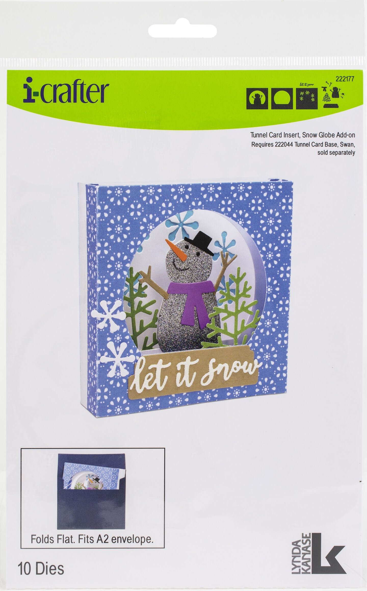 i-crafter Dies-Tunnel Card Insert, Snow Globe Add-On