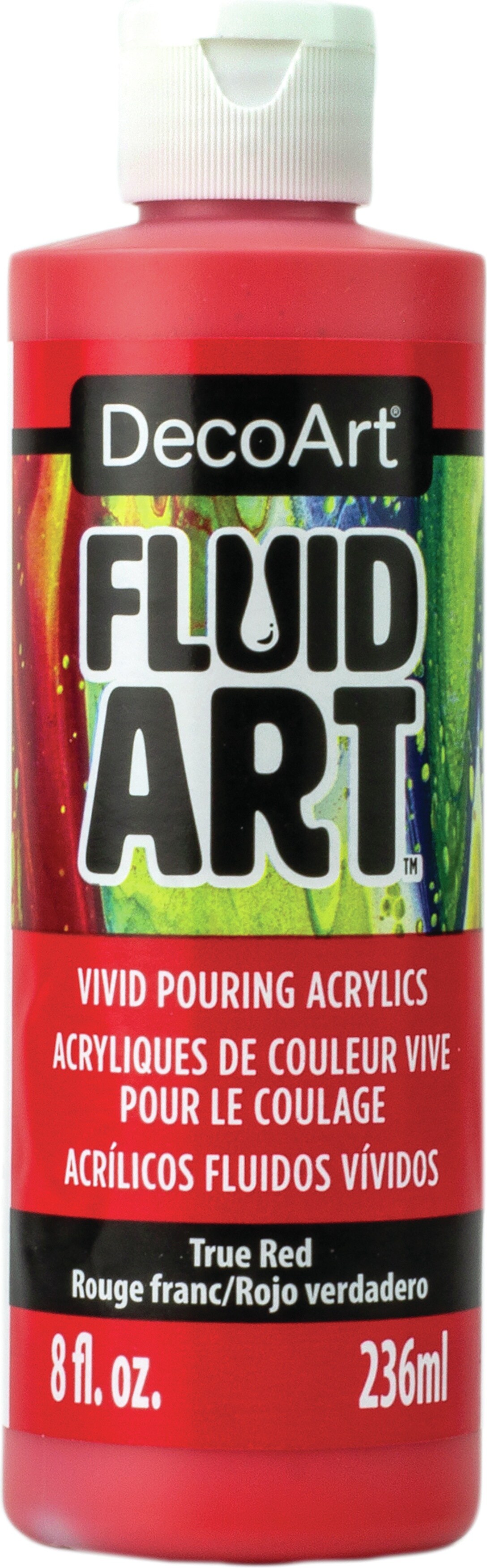 DecoArt FluidArt Ready To Pour Acrylic Paint 8oz True Red Michaels   6131551043977 