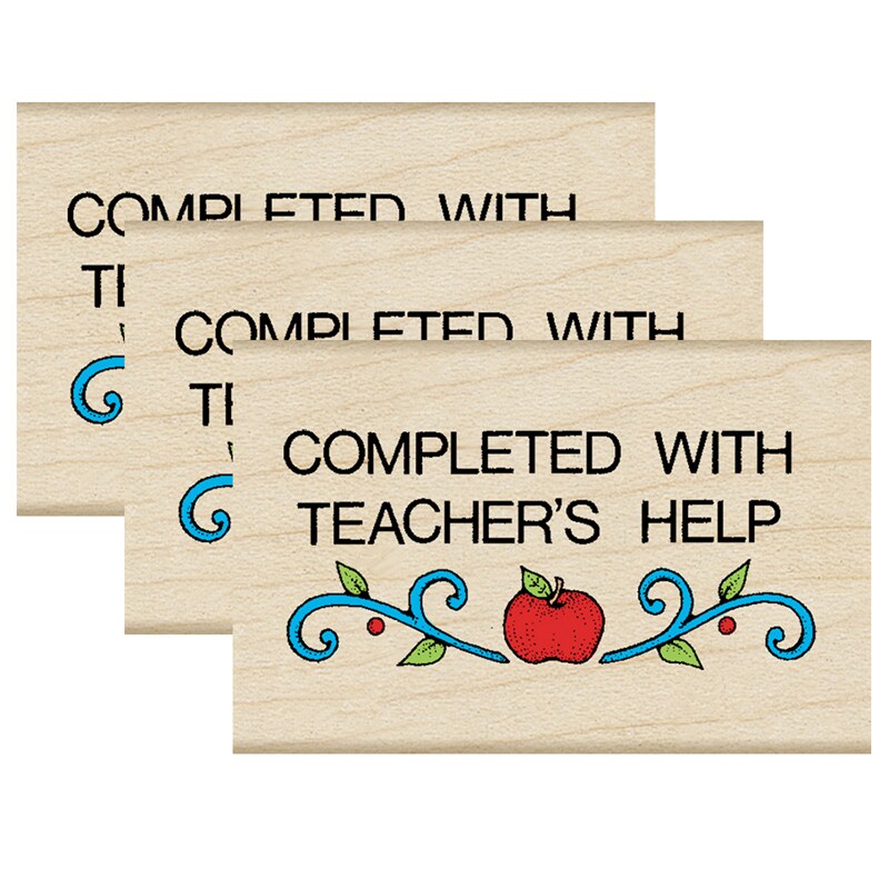 Completed With Teacher&#x27;s Help Stamp, Pack of 3