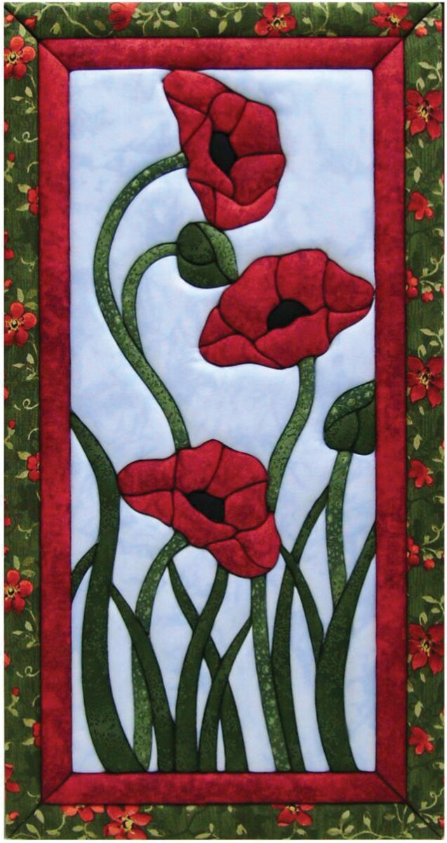 QuiltMagic No Sew Wall Hanging KitTrio Of Poppies Michaels