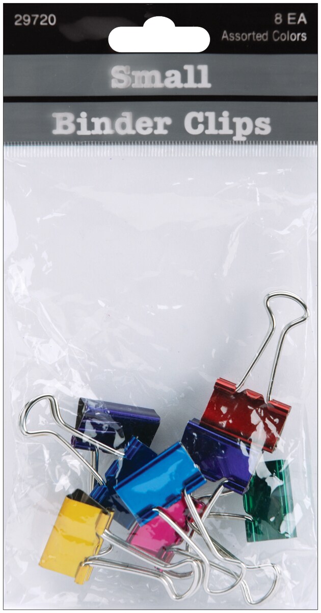 Small Binder Clips .75" 8/PkgAssorted Colors Michaels