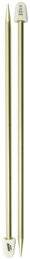Susan Bates Silvalume Single Point Knitting Needles 10"-Size 10/6mm
