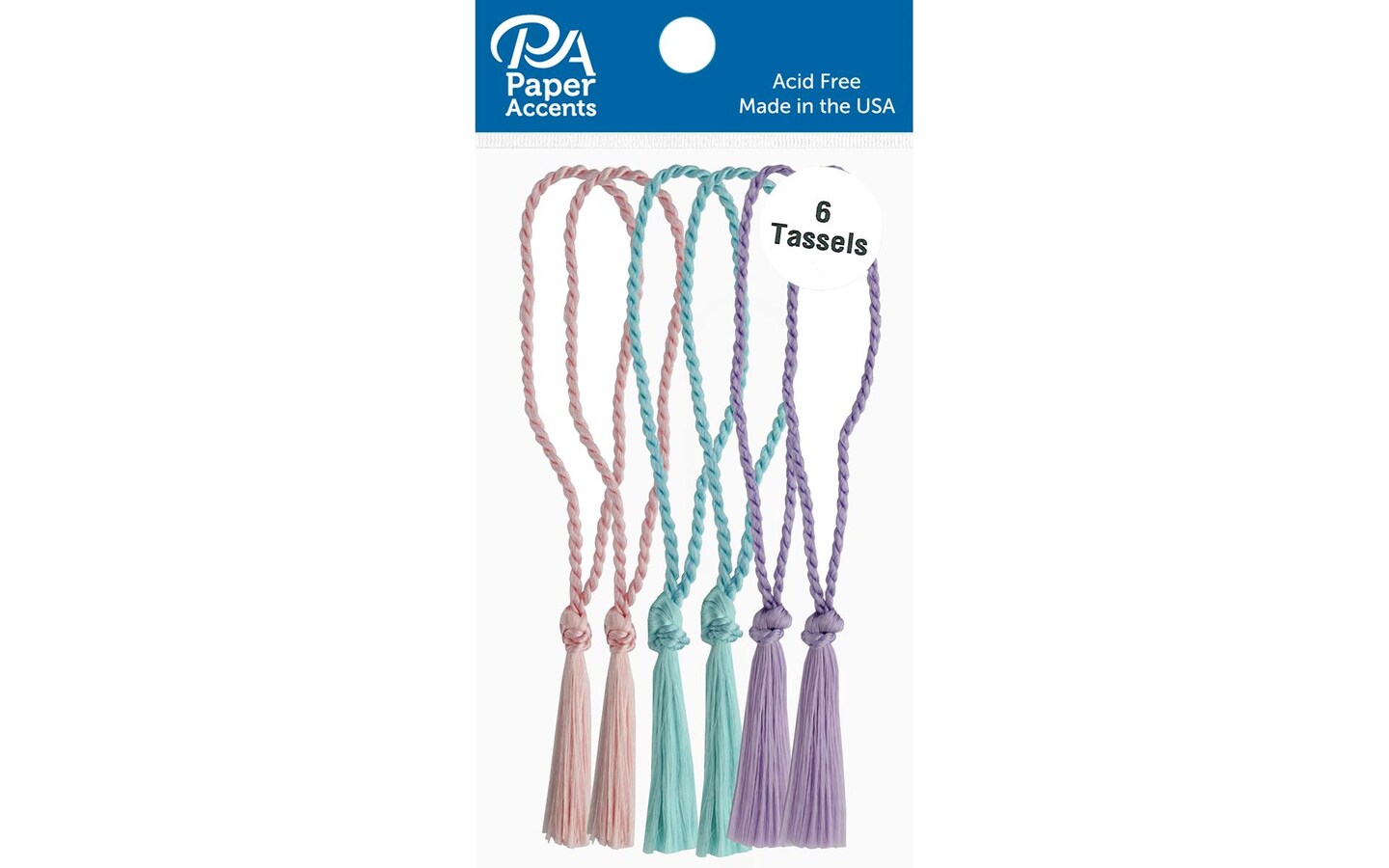 Tassels 6pc Aqua, Light Pink, Lilac