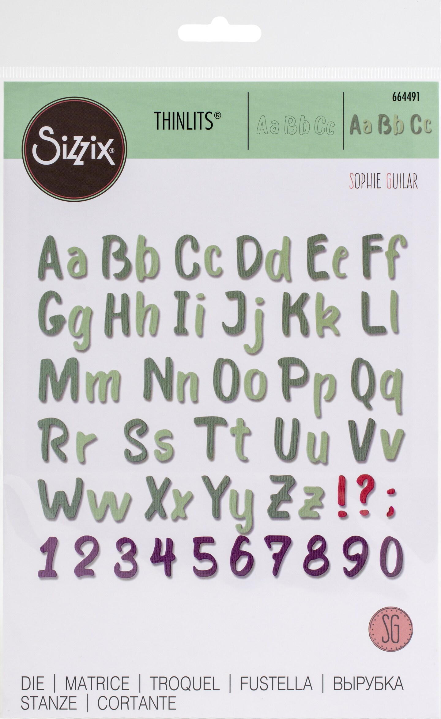 Sizzix Thinlits Die By Sophie Guilar 70/Pkg-Bold Brush Alphabet