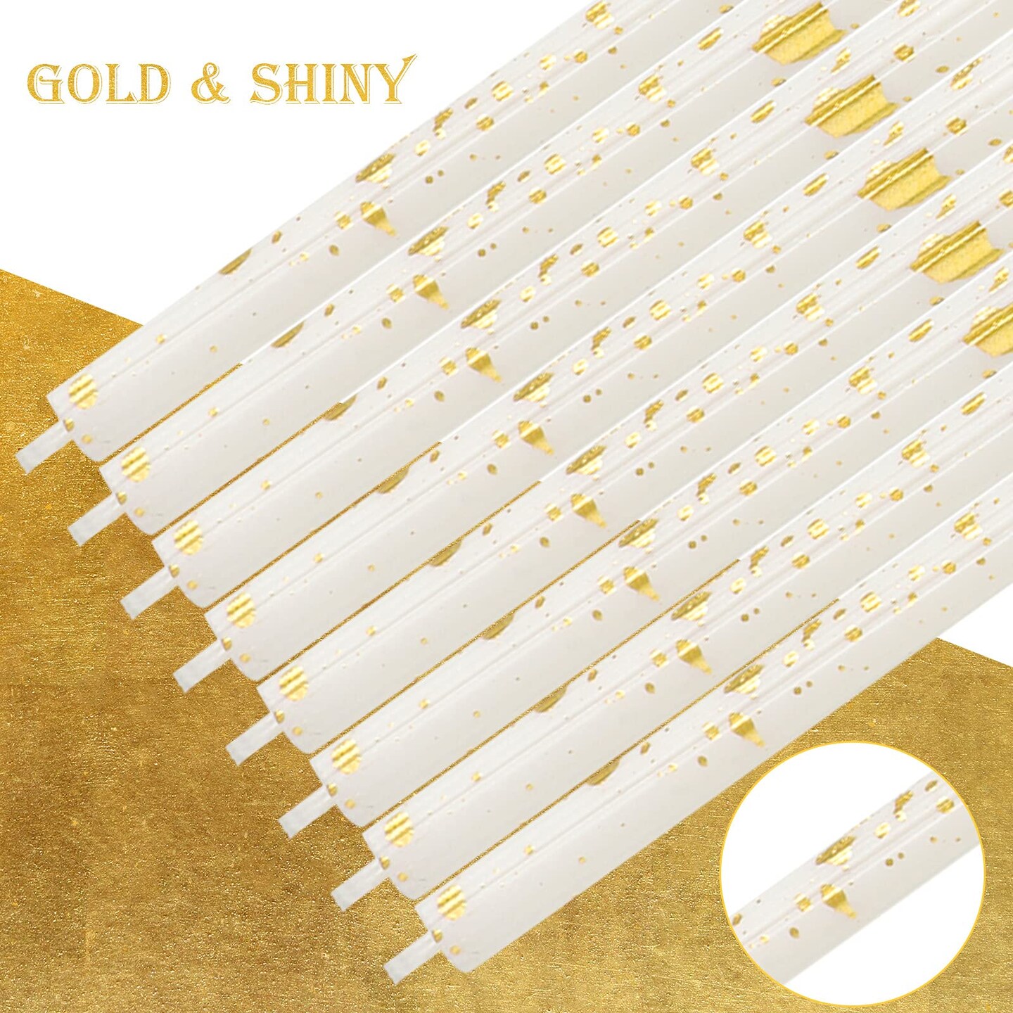 24 Pieces Birthday Candles Long Thin Cake Candle Cupcake Candles for Birthday Wedding Anniversary Graduation Retirement Party Decoration (White Gold)