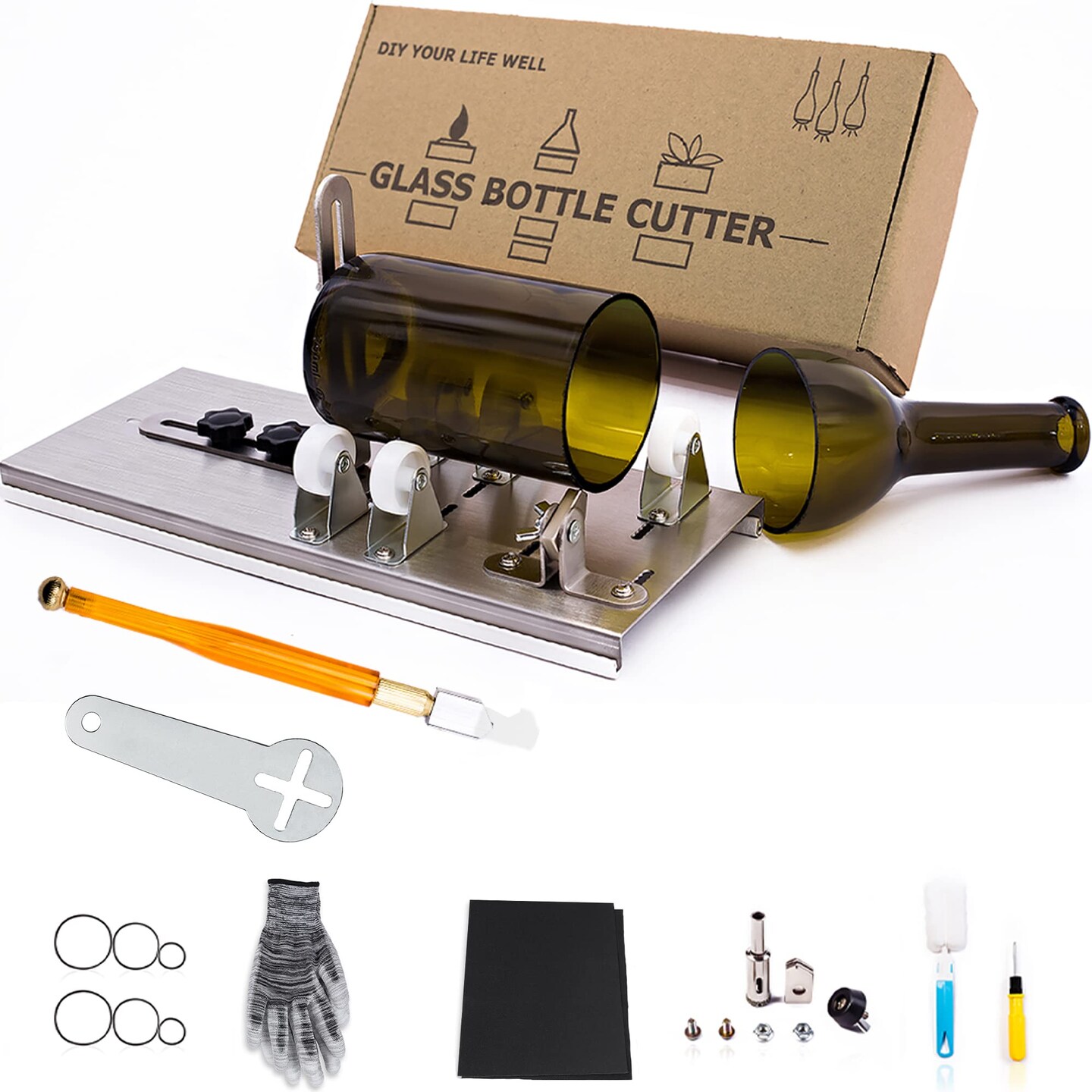 1Set Glass Bottle Cutter Glass Bottle Cutter Kit For Square, Round
