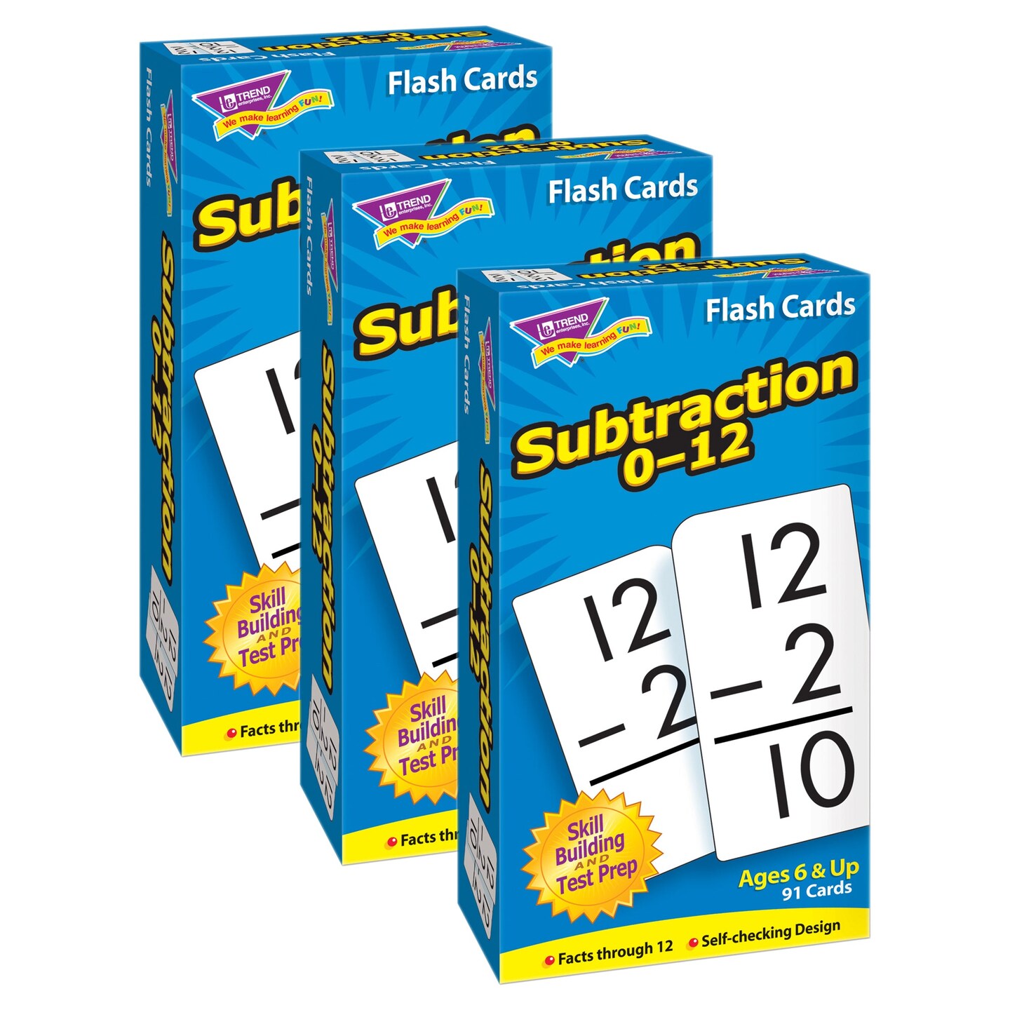 のアイテム一覧 Subtraction 0-12 Flash Cards (91 Cards) - パズル