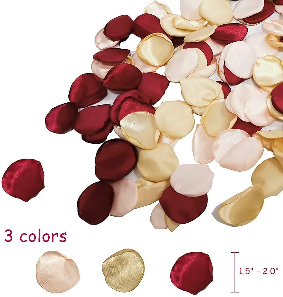 200PCS Silk Rose Petals Burgundy Gold Pink Wedding Supplies Flower Girl Basket Table Aisle Runner Confetti Valentine&#x27;s Day Decoration