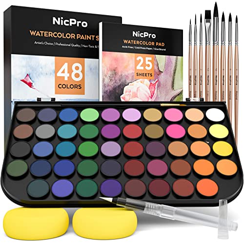 Watercolor Paint Set for Adults, Kids, Beginner & Professional Artists.  with Pap
