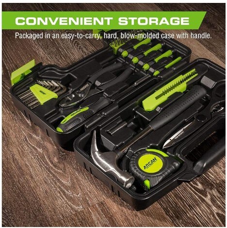 39-Piece Home Hand Tool Kit with Storage Case for Household Repairs, Home, Office, Apartments, and Dormitories