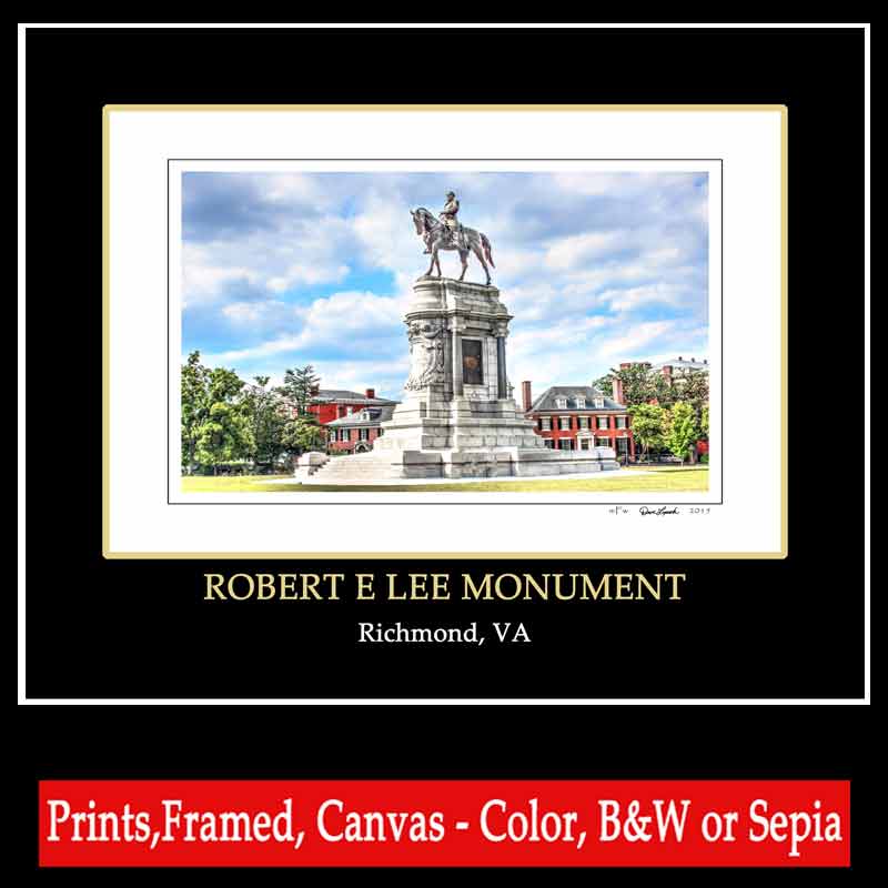 Richmond VA Images Robert E Lee Monument Richmond VA Canvas Map Skyline Civil War Richmond
