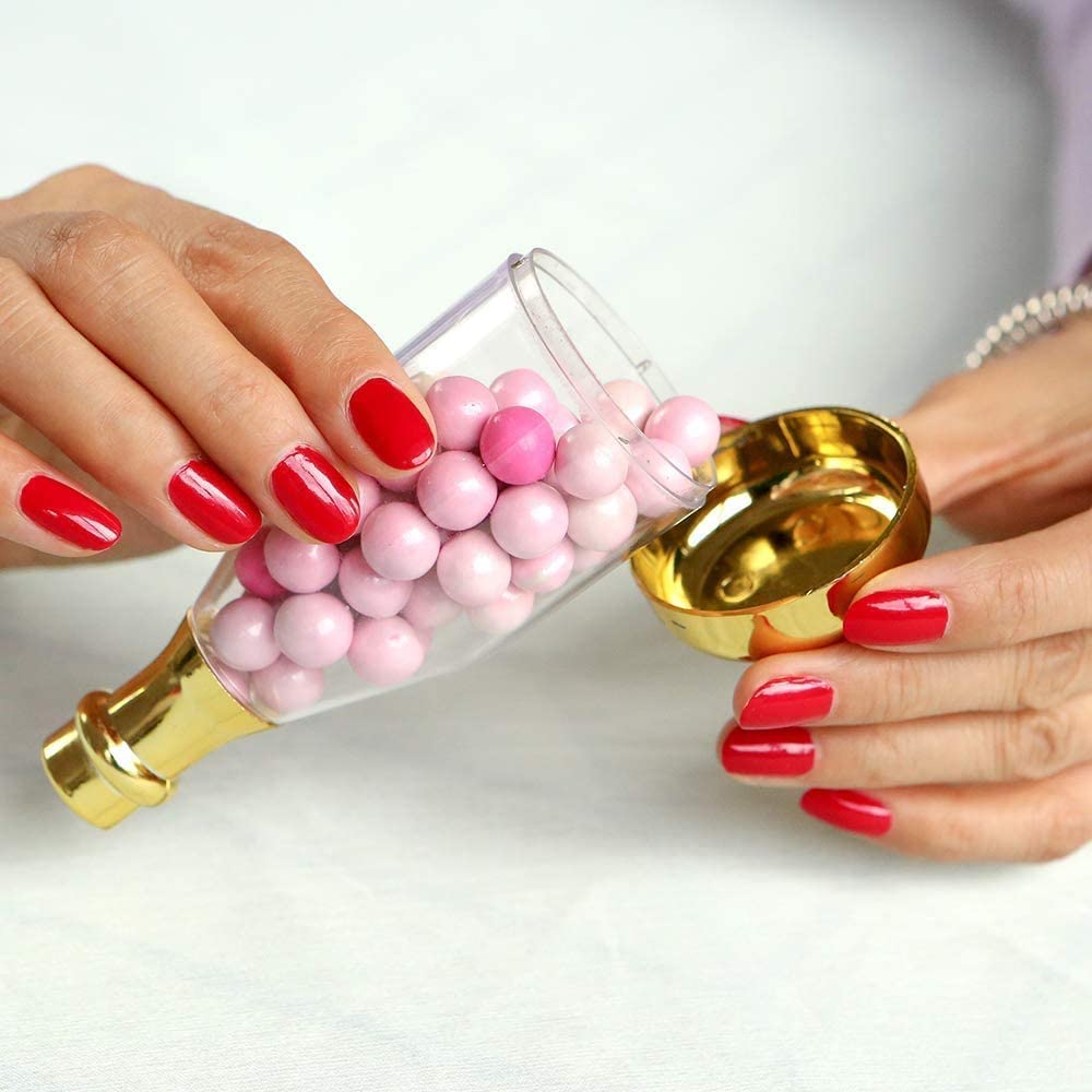 12 Pieces Metallic Champagne Bottle Container DIY Favor, One Size, Clear, Gold