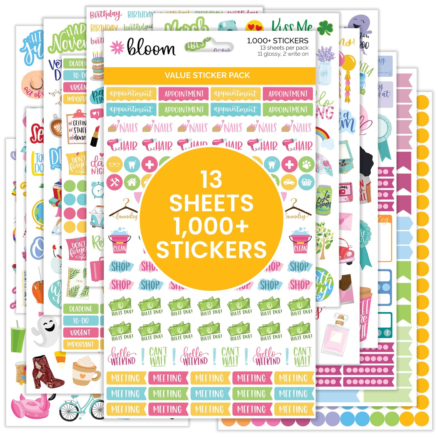 bloom daily planners Sticker Value Pack, Classic
