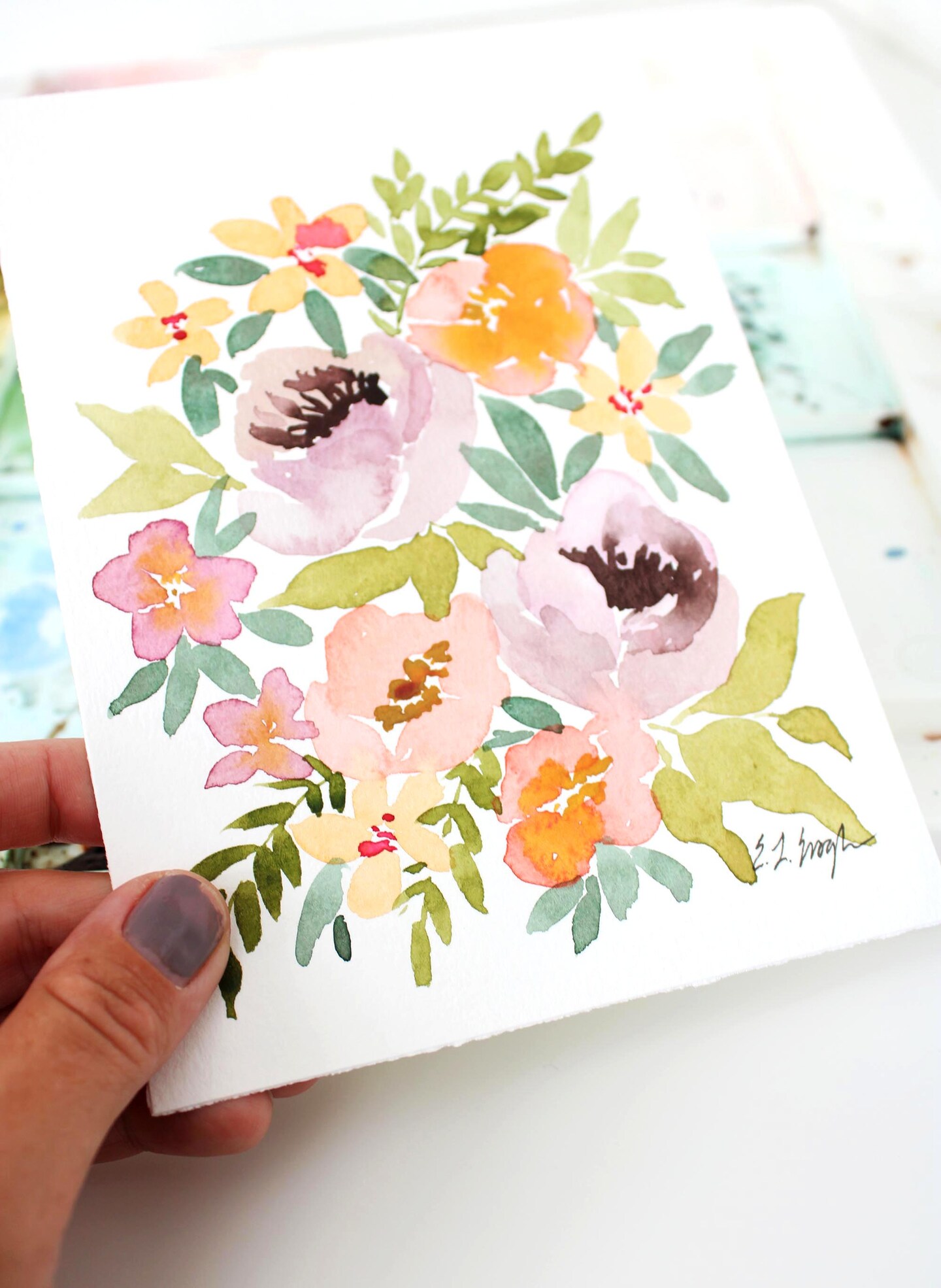 Peony Floral Loose Watercolor | Art Print