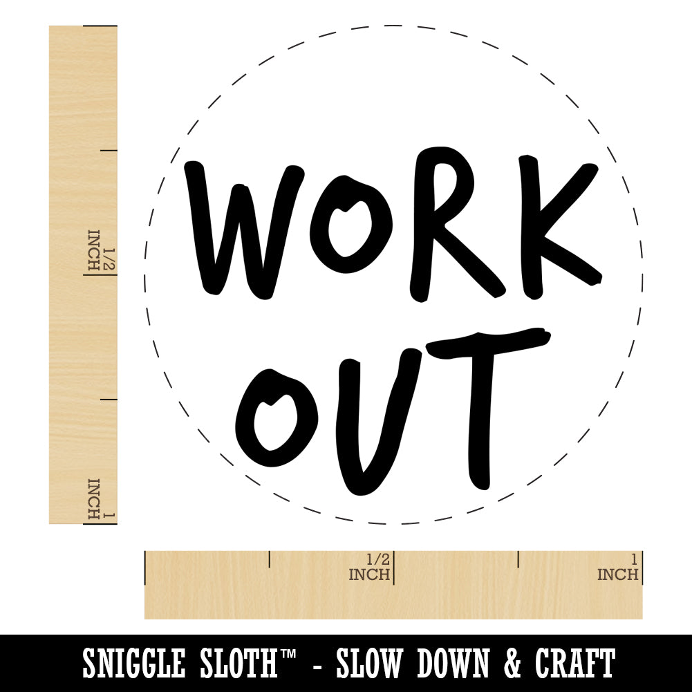 Work Out Fun Text Self-Inking Rubber Stamp for Stamping Crafting Planners