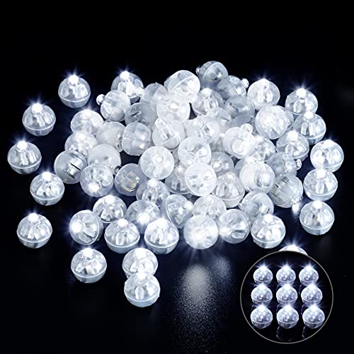 100 Pieces Mini Round LED Ball Lamp Balloon Light,Long Standby Time Ball Balloon Lights for Paper Lantern Balloon Light Party Wedding Decoration,Party Birthday,Festival Decorative Lights(White)…