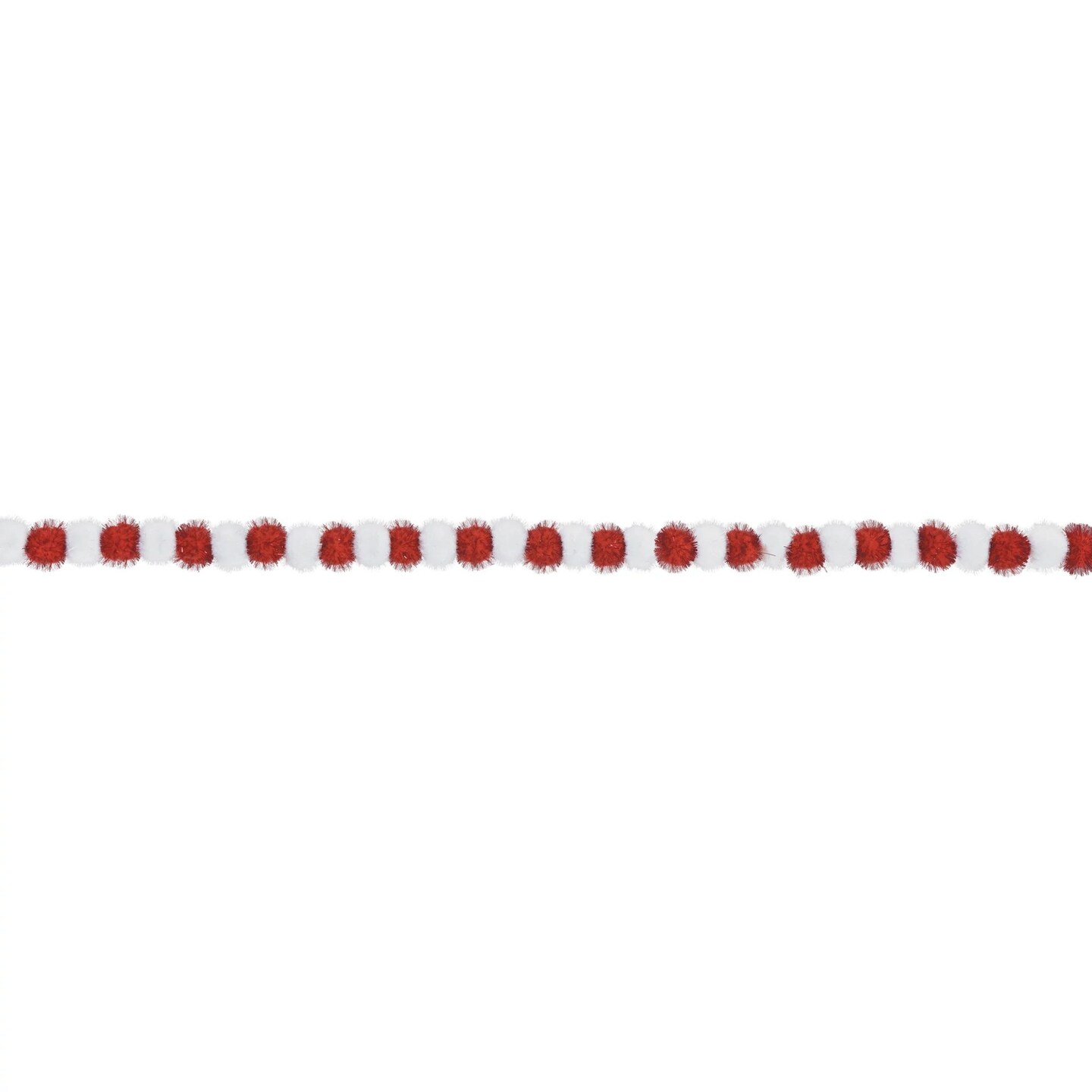 Pom Pom 9ft Garland - Red &#x26; White, 1ct
