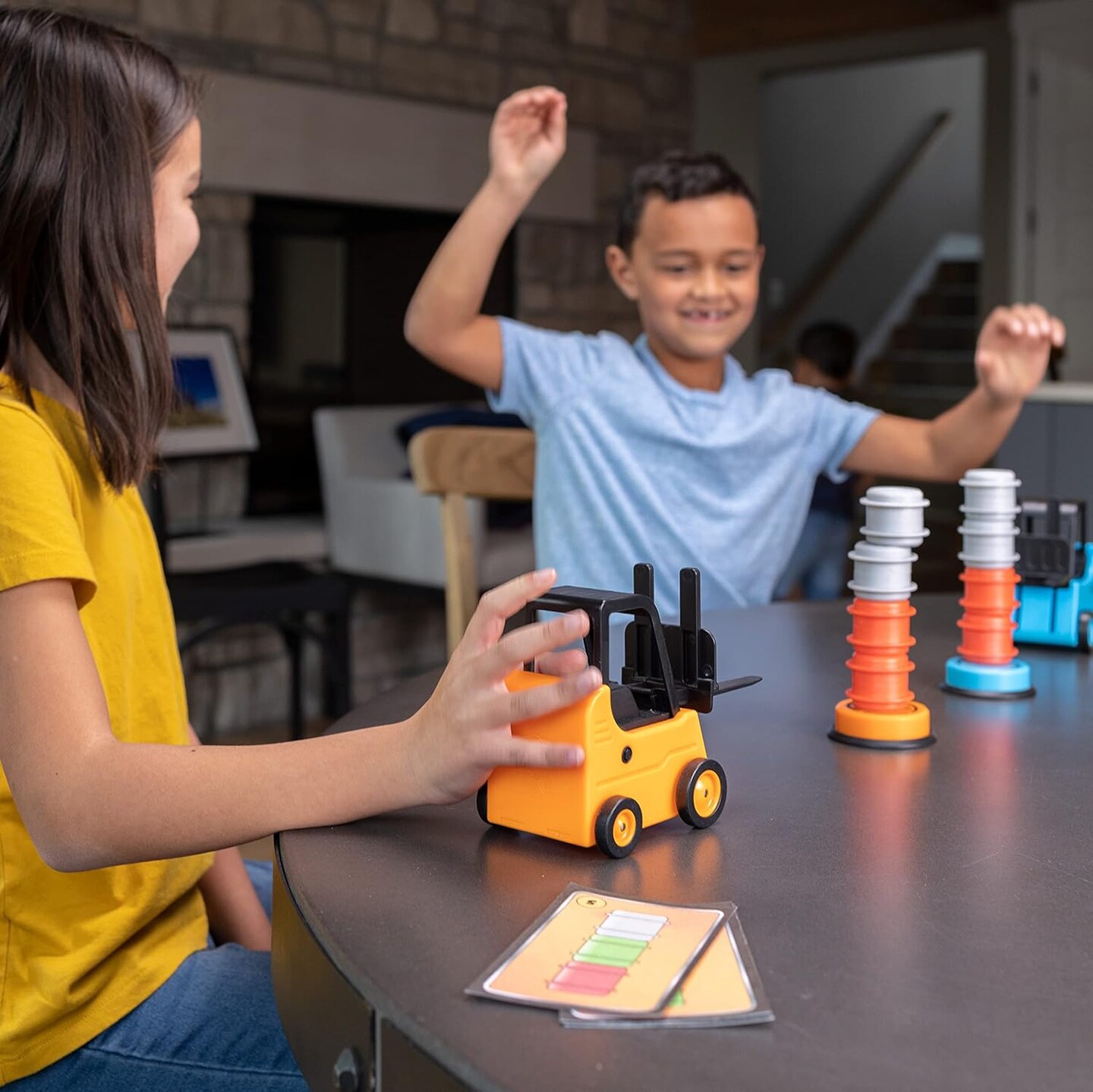 Fat Brain Toys Forklift Frenzy - 2-Player Stack &#x26; Matching Skill Game, Ages 8+